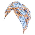 thumbnail image 4 of Sonducket Turbantes de estilo bohemio para mujer, diseño elástico, gorro preatado, gorro para dormir, gorro plisado, gorro a la moda, azul Type2 NO2, 4 of 6