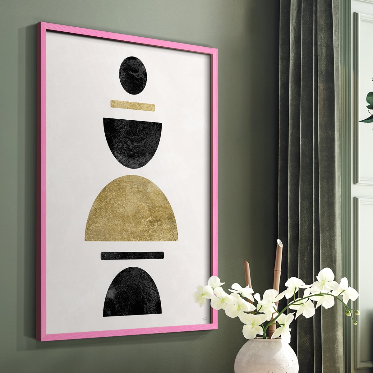 Modern Stack in Pink Solid Wood 8 x 10 Framed Print