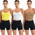 thumbnail image 6 of KEFIRLILY Womens Longline Sports Bras Cross Back Active Gym Yoga Padded Workout Crop Tank Top with Built in Bra, 6 of 8