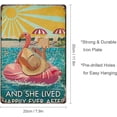 thumbnail image 2 of Tin Sign Metal And She Lived Happily Ever After Flamingo Swimming Poster Vintage Metal Sign Plaque Man Cave Bar Pub Club Home Wall Decor Gifts 8X12 Inch, 2 of 5