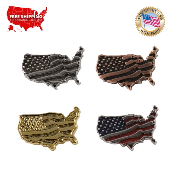 American Flag, USA, U.S. Flag, Old Glory, Stars & Stripes, Pewter, Hat, Lapel, Brooch, Pin, Pins, Jewelry, Made in USA, Over 30 Patriotic Designs Available. Creative Pewter Designs. A172