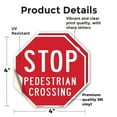 thumbnail image 2 of Stop Pedestrian Crossing (2 Pack) 4 inch X 4 inch Octagon Vinyl Label Decal Sticker Weather Resistant, UV Protected for Workplace, Private Property, and Construction Site, Made in the, 2 of 5
