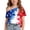 Blue-A, variant on Girls 4th July Shirts One Shoulder Short Sleeve Independence Day Print Blouse Summer Cute Casual Loose Tees (7 Years, Gray)