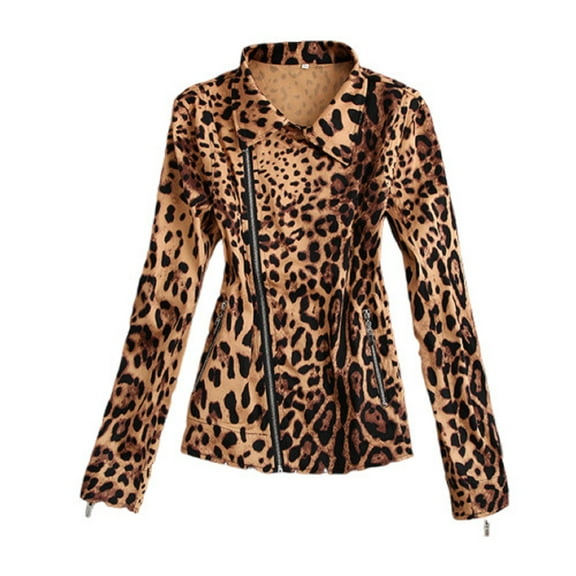 Plus Size Coat Vintage Leopard Women Jacket