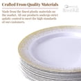 thumbnail image 4 of DISPOSABLE DESSERT PLATES | Christmas Decorations | Mist - White/Gold 7.5" 20 pc, 4 of 6