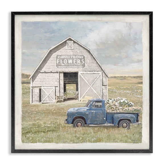 Stupell Industries Rustic Lodge Rustic Flower Barn Black Framed Giclee Art, 12 x 12, by Amber Sterling
