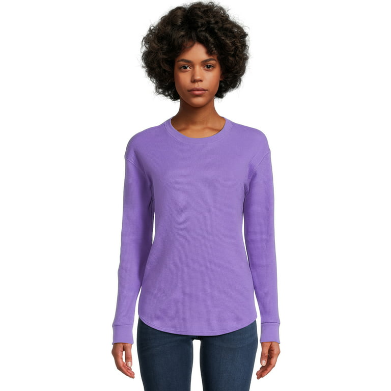 Time and Tru Women's Thermal Top with Long Sleeves, 2-Pack, Sizes XS-XXXL 