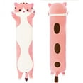 thumbnail image 1 of Long Coussin Chat Animal Poupée Jouet en Peluche 90 cm Rose, 1 of 7
