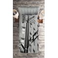 thumbnail image 2 of Ambesonne Black White Quilted Coverlet 2 Pcs, Wall Street NYC Photo, Twin Size, White and Black, 2 of 2