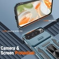 thumbnail image 2 of KOMI for Google Pixel 9 Pro XL Case with [2 Pack] HD Screen Protector + Slide Camera Cover, 360° Rotation Ring Kickstand [Military Grade] Shockproof Protective Phone Cover for Pixel 9 Pro XL, Blue, 2 of 5