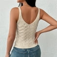 thumbnail image 5 of JSheng Women's New Tank Top Fashion Solid Color V-neck Sleeveless Bottom Soft Stretch Casual Tank Top Beige S, 5 of 5