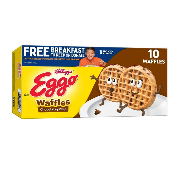 Eggo Frozen Waffles Frozen Breakfast Chocolatey Chip 12 3 Oz Box Frozen Walmart Com