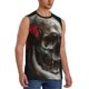 thumbnail image 2 of Fotbe Realistic Rose Skull Men's Camiseta sin Mangas Estampada para Hombres, Playera Casual para Gimnasio, Entrenamiento, Playa-3X-Large, 2 of 7