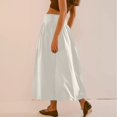 thumbnail image 6 of Paiwinds Women's Ankle Length Solid Stretchy Elastic Waist A-Line Skirt Flowy Casual Long Skirt for Daily and Relaxed Wear, 6 of 9