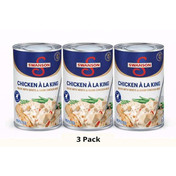 Swanson Canned Chicken a la King with White and Dark Chicken Meat, 10.5 oz Can (3-Pack)