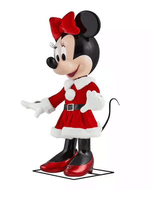 Disney 4 ft. Animated Holiday Santa Minnie Mouse Indoor Christmas Decoration
