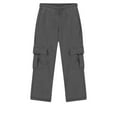thumbnail image 6 of Likimi Kids Boys Cargo Pants Fashionable Drawstring Straight Wide Leg Loose Fit Solid Color Long Sweatpants Joggers With Pocket Size 5-6 Years Gy2, 6 of 8