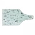 thumbnail image 1 of Dragonfly Cutting Board, Bohem Inspired Flying Butterfly Like Bugs and Flowers Dandelion Image, Decorative Tempered Glass Cutting and Serving Board, Wine Bottle Shape, Black and White, by Ambesonne, 1 of 1