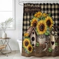 thumbnail image 6 of Yellow Sunflowers Shower Curtain, Waterproof Shower Curtains for Bathroom, Western Star Brown Farmhouse Plaid Washable Fabric Bathtub Curtain Set Bath Decor with 12 Hooks Stall 36"x72", 6 of 6