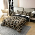thumbnail image 3 of Rustic Lodge Full Size Cotton Duvet Cover,Farmhouse Woods Black Camouflage Camo Quilt Cover(No Filler),Jungle Trees Brown Maple Leaves Nature Comforter Cover Adults Bedroom, 3 of 6