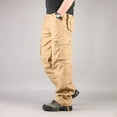 thumbnail image 6 of RongHuan Men's Stretch Cargo Pants Casual Straight Leg Sweatpants Hiking Workout Jogger Pant Solid Color Trousers with Multi Pockets, 6 of 6