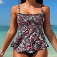 thumbnail image 2 of Plus Size Tankini Sets,Women's Conservative Floral Print Swimsuit With Ruffles For Beach & Spa, 2 of 7