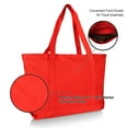 thumbnail image 4 of DALIX Womens 23" Deluxe 24 oz. Cotton Canvas Tote Bag Zippered in Red, 4 of 5