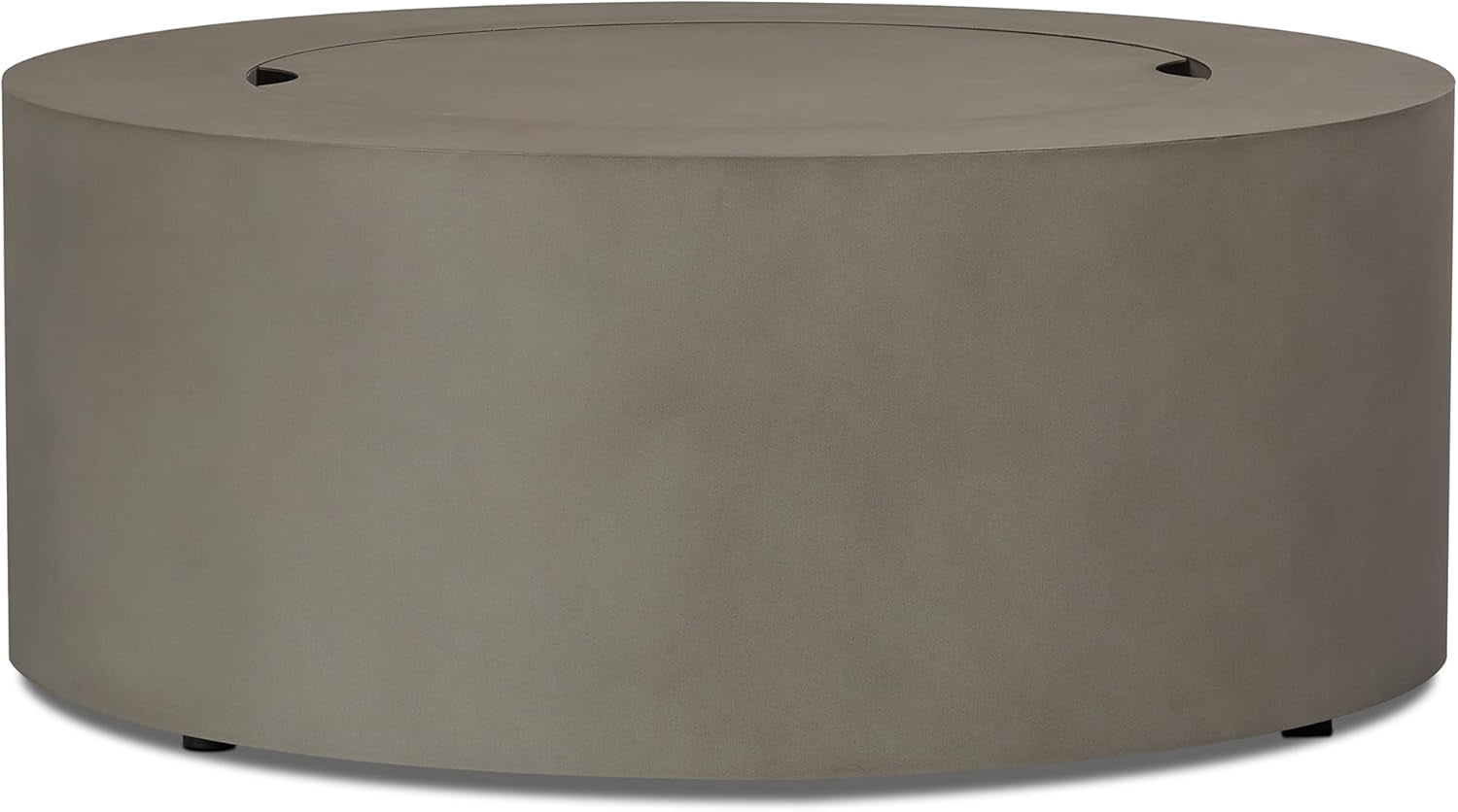 Real Flame Aegean 36" Round Steel Propane or Natural Gas Fire Pit Table in Mist Gray