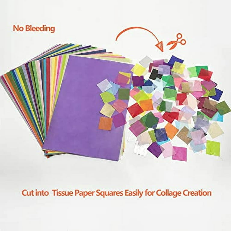 5400 Pcs 1 Inch Tissue Paper Squares, 36 Assorted Colored Tissue Paper for  Crafts, Art Rainbow Tissue Paper Bulk for Art Projects, Collage,  Suncatchers, Scrapbooking - Non Bleeding