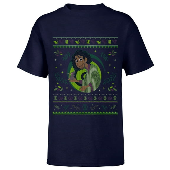 Disney Encanto Bruno Madrigal Ugly Christmas Sweater - Short Sleeve T-Shirt for Kids - Customized-Navy