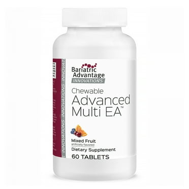 Bariatric Advantage Chewable Advanced Multi EA - High Potency Daily Multivitamin with Iron for Bariatric Surgery Patients - Mixed Fruit Flavor - 60 Count