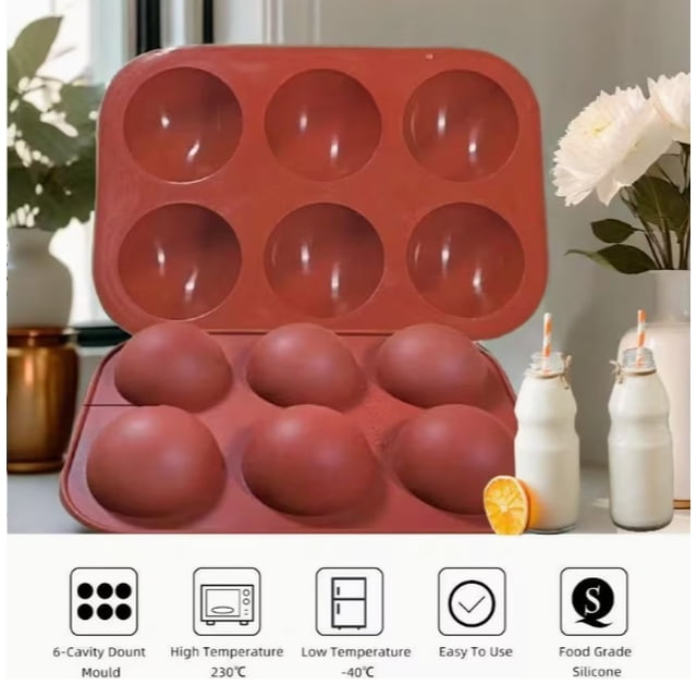 Juego de 2 Moldes de Silicona for Caramelos y Chocolates Esféricos - 6 Cavidades Cada uno