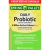 Spring Valley Daily Probiotic Dietary Supplement Vegetable Capsules, 4B CFU, 60 Count