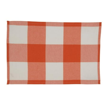 

Saro Lifestyle 5340.OR1420B 14 x 20 in. Buffalo Plaid Oblong Placemat Orange - Set of 4