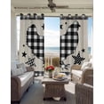 thumbnail image 6 of Chicken Hen Kitchen Curtains Rooster Animals Farmhouse White Black Plaid Vintage Cafe Short Curtains for Bathroom Blackout Window Curtain Small Window Treatment Drapes for Bedroom 42"x45"x2, 6 of 9