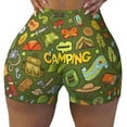 thumbnail image 2 of Gukieu Camping 1 Print Women's Sports Shorts, Elastic Waist High Stretch Running Yoga Gym Sweatpants-XX-Large, 2 of 8