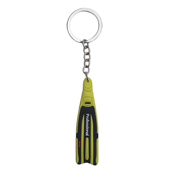 Llavero con aleta de buceo, colgante para llaves de coche y motocicleta Amarillo