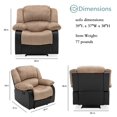 thumbnail image 5 of Nathaniel Home Manual Single Recliner Chair, PU Leather Upholstered Couch Sofa, Tufted Reclining Sofa, Plush Scoop Theater Seating, Lounge Chair for Living Room, Beige, 5 of 7