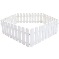 THHEIC 5PC White Plastic Garden Picket Fences, Weather-Resistant Decorative Edging Panel, Easy Snap Together Landscaping Border for Lawn and Flower Beds