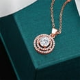 thumbnail image 3 of Gem Stone King 18K Rose Gold Plated Silver Pendant with Chain Set with Moissanite (1.44 Cttw), 3 of 3