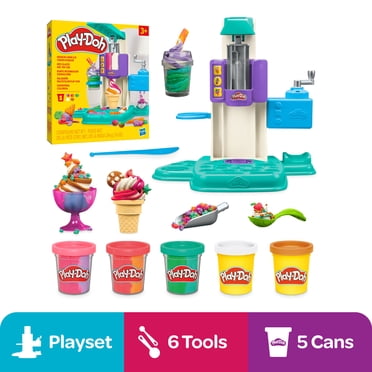 Play-Doh Rainbow Swirl Ice Cream Play Doughs Playset, Birthday Gifts, 2 oz, Ages 3 