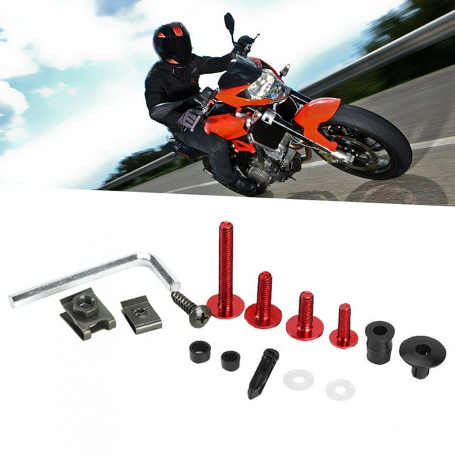 223pcs Motorcycle FairingSet for Windscreen Screws Nuts, Durable Motorbike Bodywork Hardware