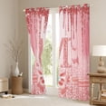 thumbnail image 3 of Manfei Letter Monogrammed Initial M Girl Black Out Curtains,Kawaii Bow Butterfly Curtains Pack of 2 (42x63 Each),Bling Crystal Pink Glitter Bedroom Curtains,Lightweight Room Decor, 3 of 6