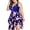 Blue-leaf, variant on Women Two Pieces Swimsuit with Shorts Floral Printed Halter V-Neck Flowy Skirt Plus Size