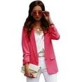 thumbnail image 2 of Vedolay Tops for Women Casual Women's Casual Blazer Solid Double Blazer Open Front Suit Jacket,Hot Pink XL, 2 of 3