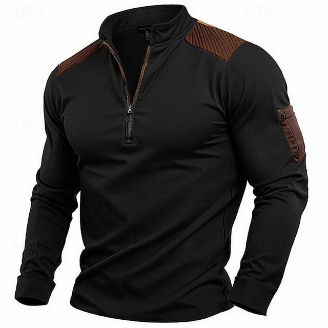 Men's Zip Up Hoodless Sweatshirt Jacket for Autumn Winter Daily Casual Wear