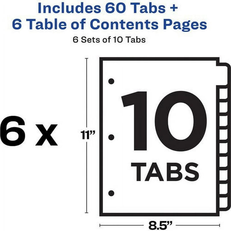 Avery Office Essentials Big Tab Write-On Tab Dividers - 60 x Divider(s) - 5 Write-on Tab(s) - 5 - 5 Tab(s)/Set - 8.5 Avery Office Essentials Big Tab Write-On Tab Dividers - 60 x Divider(s) - 5 Write-on Tab(s) - 5 - 5 Tab(s)/Set - 8.5