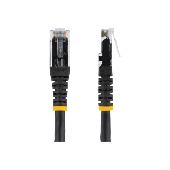 StarTech 8ft CAT6 Ethernet Cable - Black CAT 6 Gigabit Ethernet Wire -250Mhz 100W PoE RJ45 UTP Molded Network Patch Cord with Strain Relief (C6PATCH8BK)
