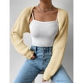 thumbnail image 4 of Women’s Chunky Knit Long Sleeve Shrug Cardigan, Open Front Cropped Sweater, 4 of 5