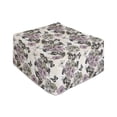 thumbnail image 1 of Vintage Rectangle Pouf, Nostalgic Floral Pattern with Hand Drawn Flowers and Curly Leaves, Under Desk Foot Stool for Living Room Office Ottoman with Cover, 25", Multicolor, by Ambesonne, 1 of 4